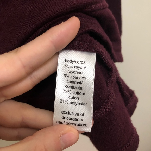 Maurice’s Maroon Sweatshirt Top SM - Picture 6 of 7